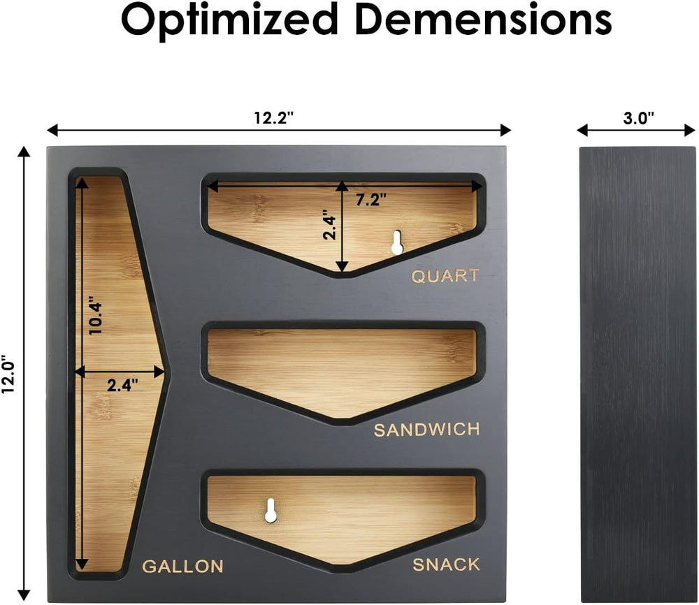 Bamboo Bag Storage Organizer for Kitchen Drawer, Baggie organizer, Compatible...