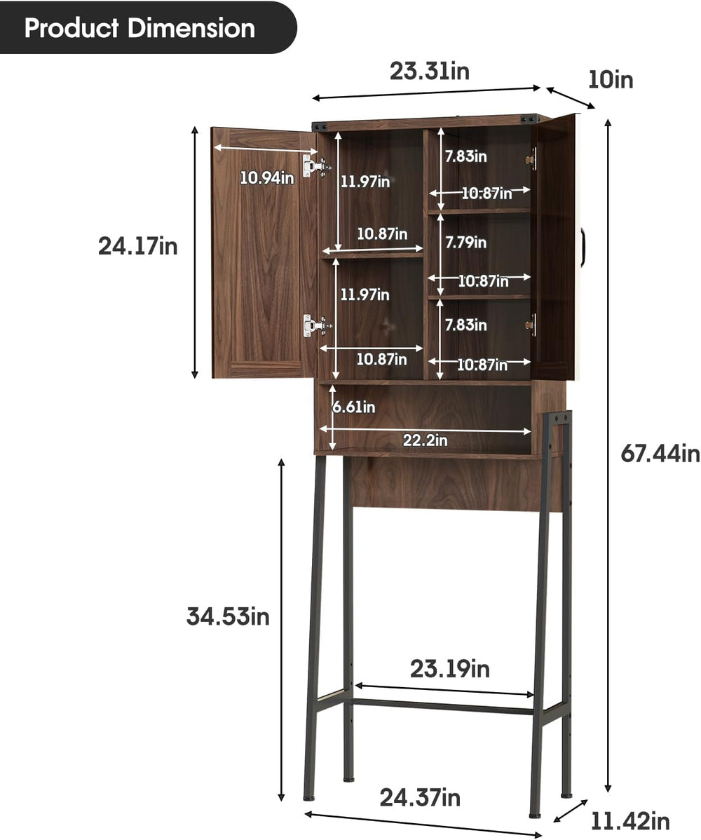 Vabches Over The Toilet Storage Cabinet with 2-Door Design Bathroom Organizer...