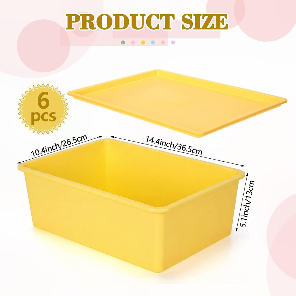 Menkxi 6 Pcs Large Plastic Storage Bins with Lids, Mixed Color