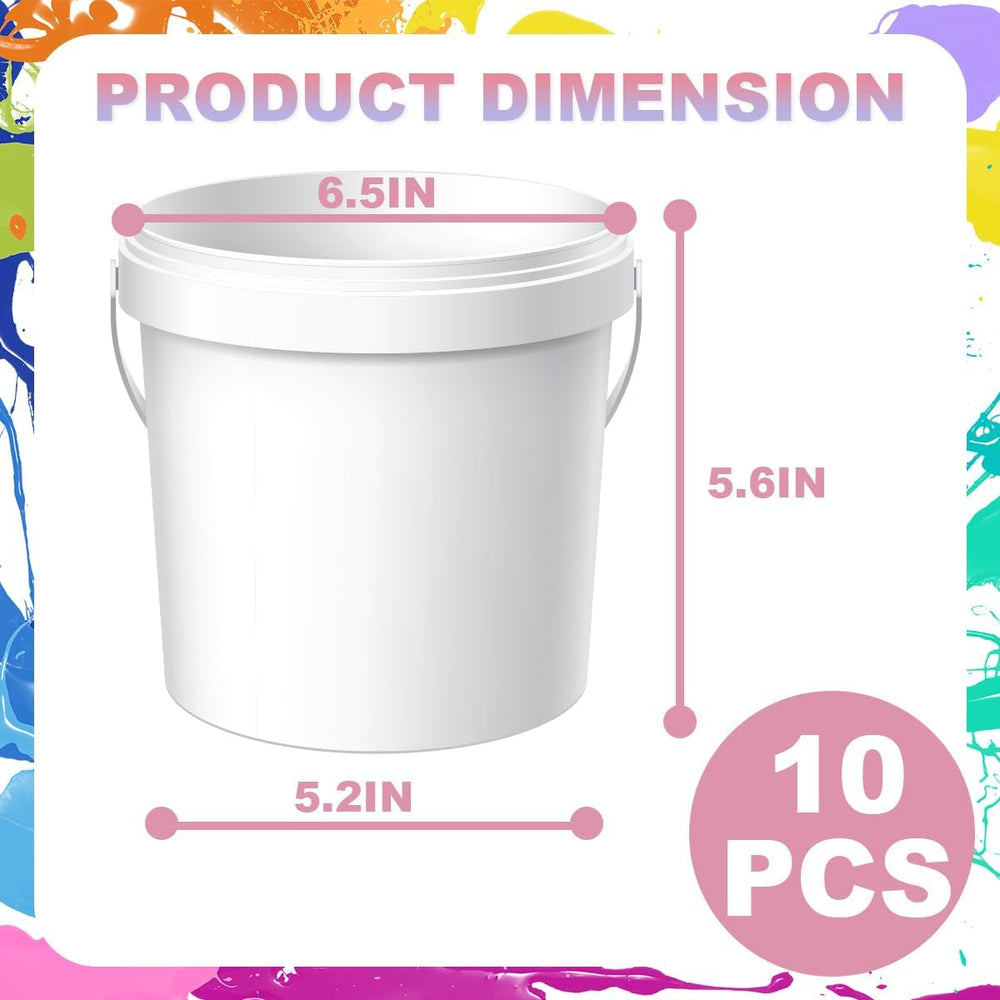 10 Pcs Paint Buckets with Lids and Handles 2 Quart Paint Cans (for Paints) Em...