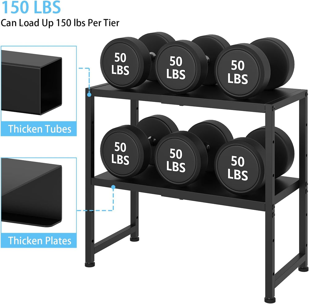 2-Tier Expandable Metal Storage Shelves,150LBS Heavy Duty Shelving Units and ...