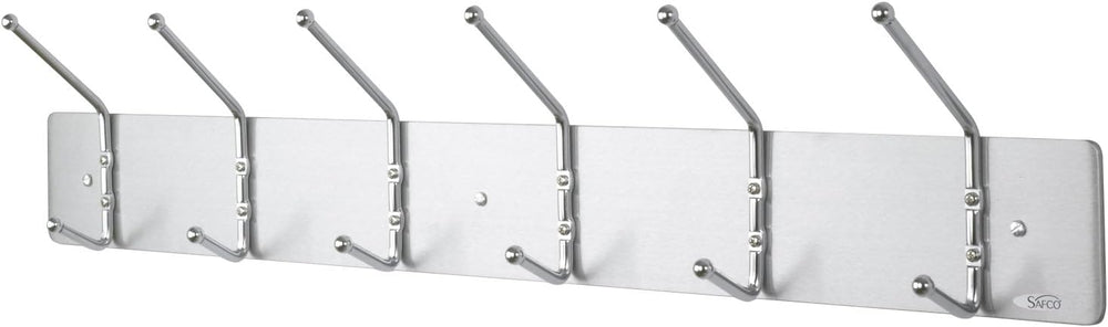 Safco Wall Mount Coat Rack, 6-Hooks for Hanging Coats, Purses, Bags, Umbrella...