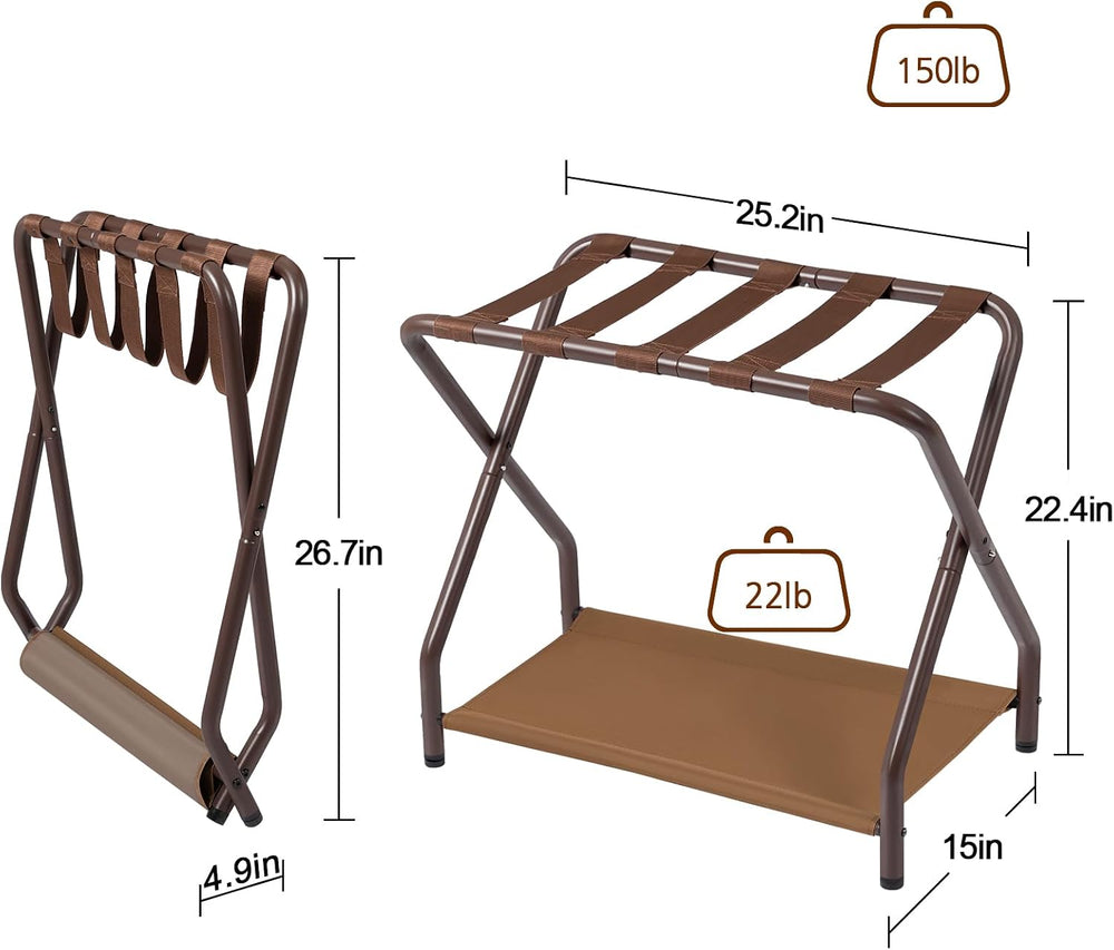 AMHANCIBLE Luggage Rack, Set of 2, Foldable Suitcase Stands for Guest Room