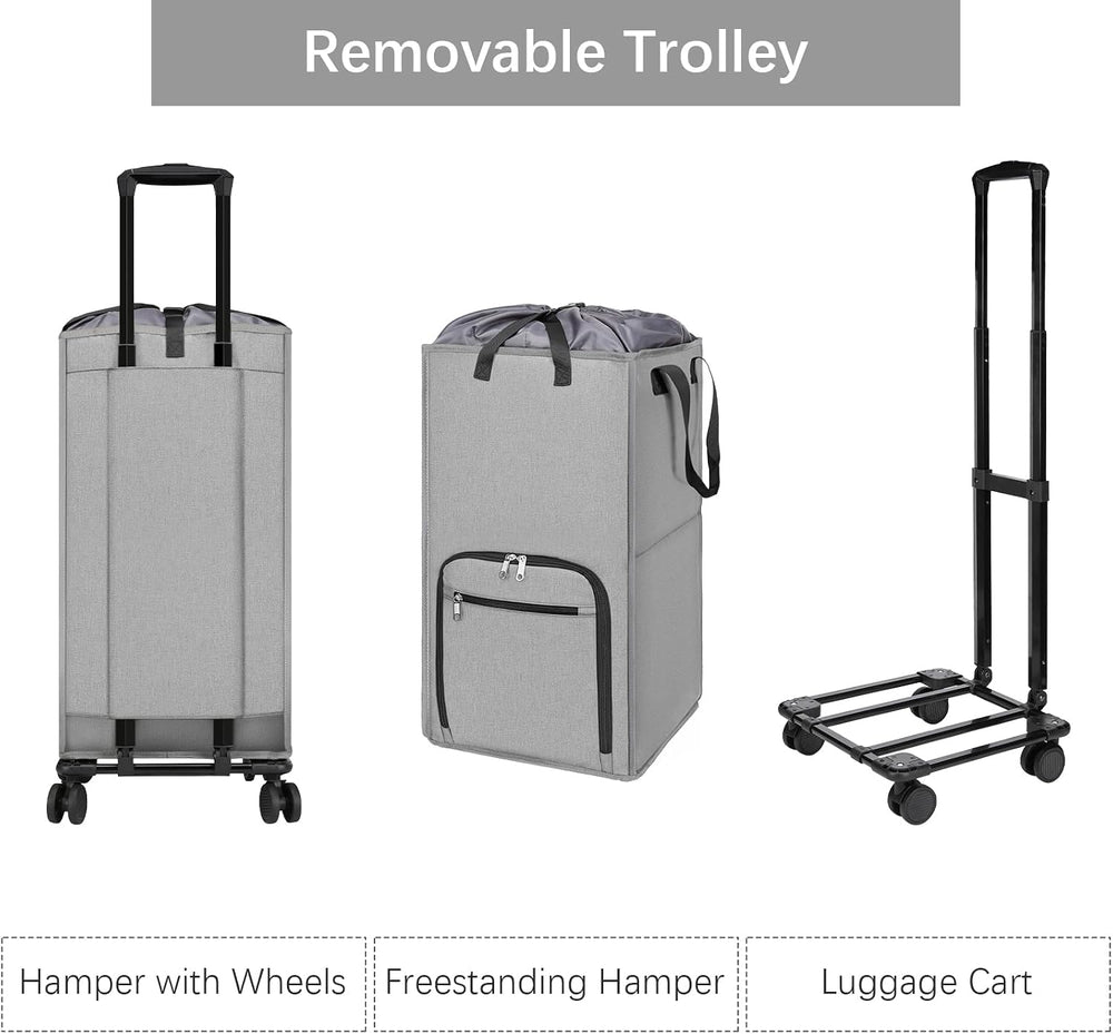 Bukere Rolling Laundry Hamper with Wheels, Large 90L Freestanding Collapsible...