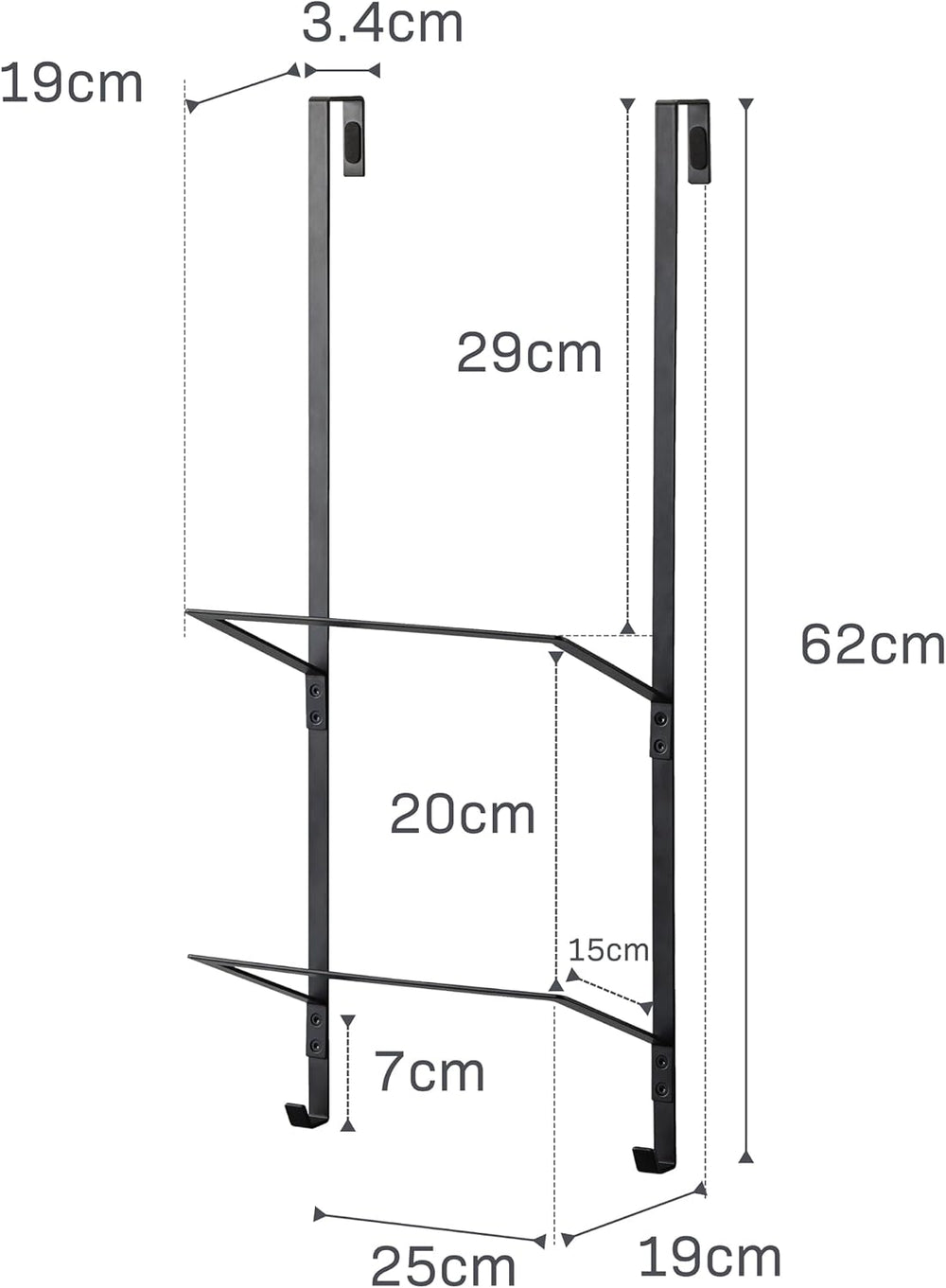 YAMAZAKI Home Tower Over-The-Door Yoga Mat Storage Hanger - 3-Tier Organizer ...