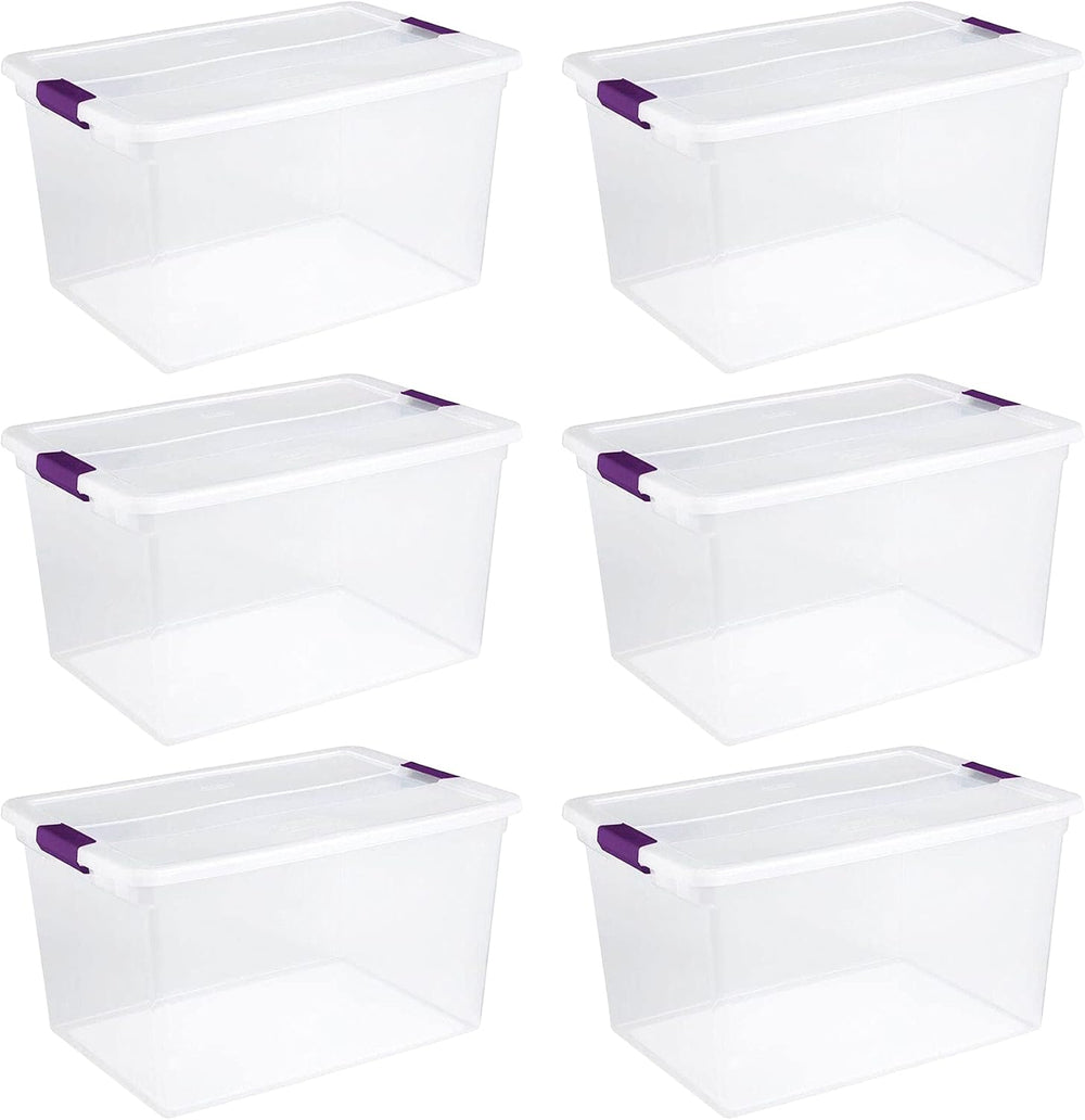 Sterilite ClearView Latch Boxes Set, 66 Quart 6-Pack and 6 Quart 12-Pack