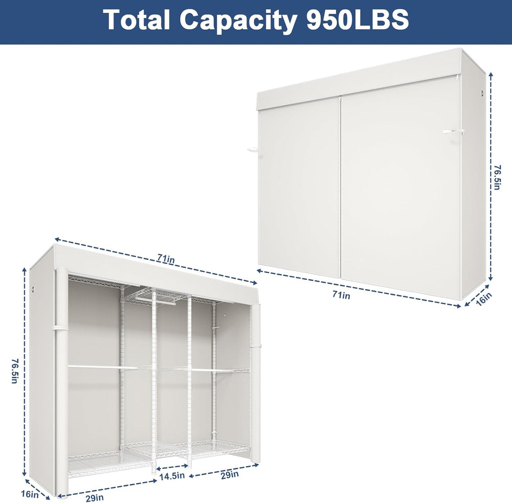 Ulif E12C Pro Heavy Duty Closet Organizer System,Freestanding Clothing Racks ...