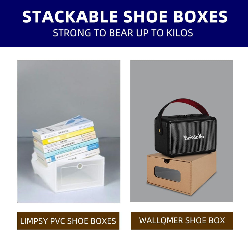 12 Pack Shoe Storage Bins, Waterproof Storage Boxes, Shoe Containers For Snea...