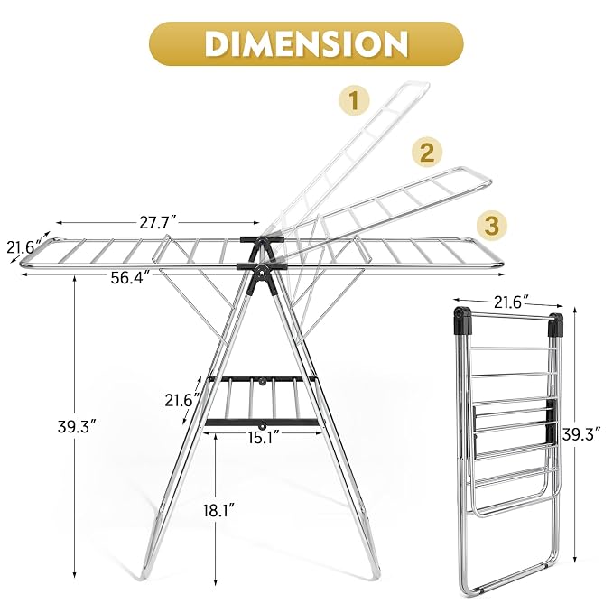 APEXCHASER Clothes Drying Rack, Drying Rack Clothing