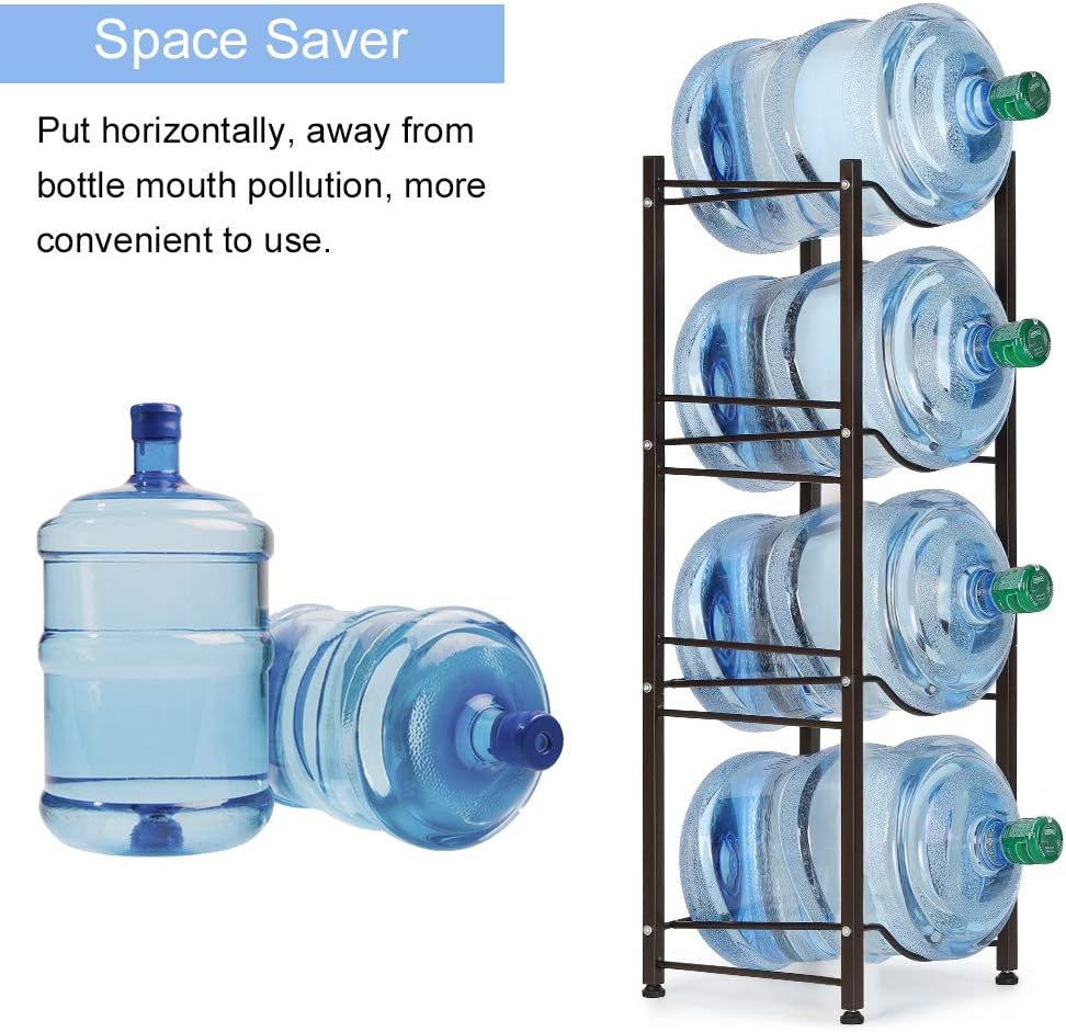 5 Gallon Water Bottle Holder Water Jug Rack Water Bottle Storage 4-Tier Water...