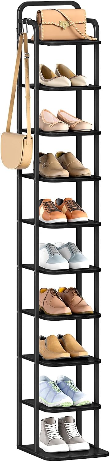 Hzuaneri Vertical Shoe Rack, Shoe Shelves, Wood Shoe Organizer for Closet, En...