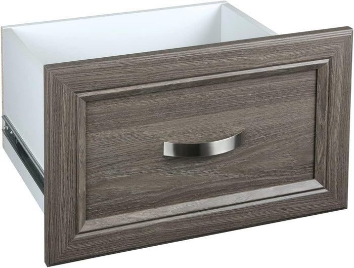 ClosetMaid SuiteSymphony Wood Closet Drawer, Add On Accessory, Shaker Style, For Storage, Closet, Clothes, 16” x 10” Size for 16 in. Units, Graphite Grey
