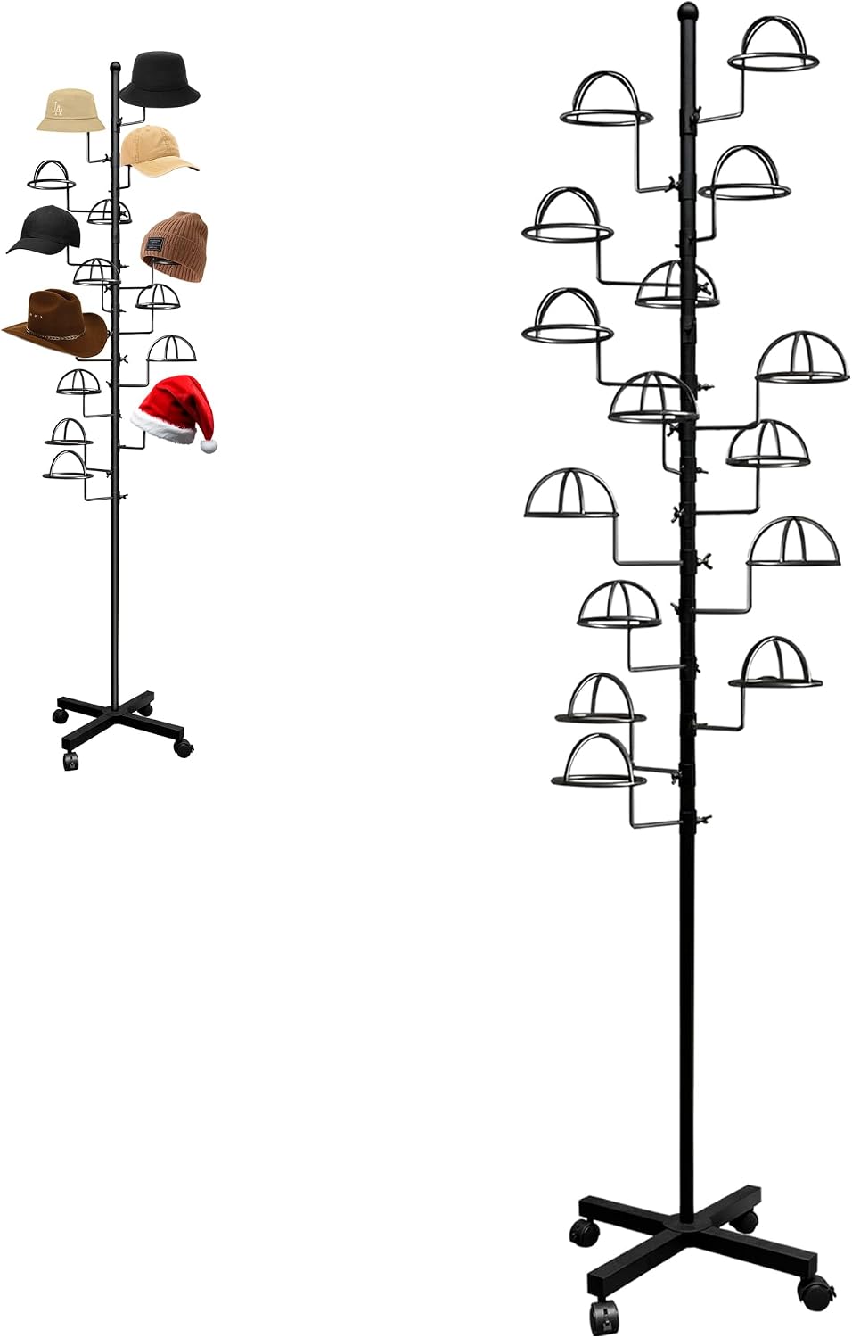 Montex Freestanding Hat Rack Stand, Wig Display Stand, Metal Hat Organizer Ra...