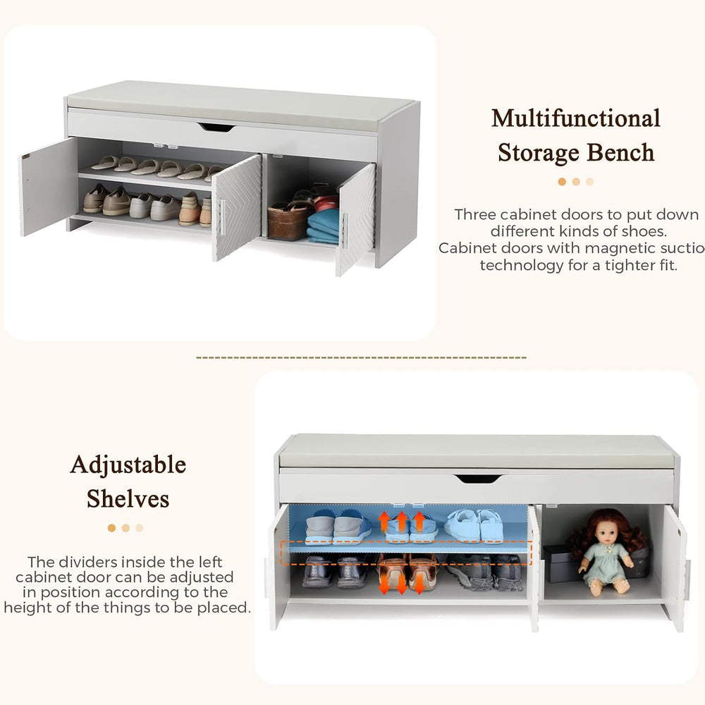 ECOTOUGE Storage Bench, Shoe Bench with Lift Top Storage, Entryway Bench with...
