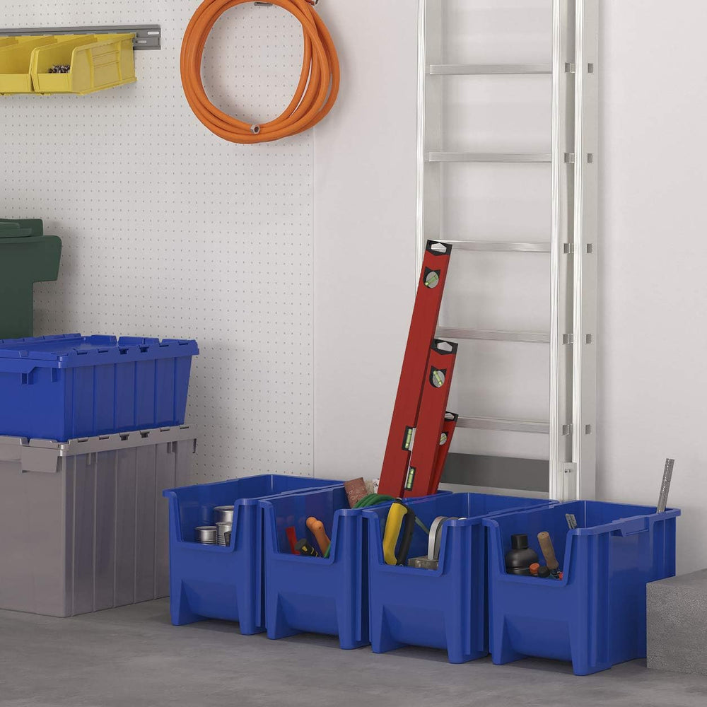 Akro-Mils 13014 Stak-N-Store Heavy Duty Stackable Open Front Plastic Storage ...