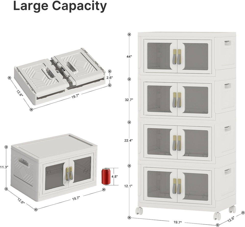 UAMFURI Stackable Storage Bins with Lids, 192QT Extra Large Storage Cabinet