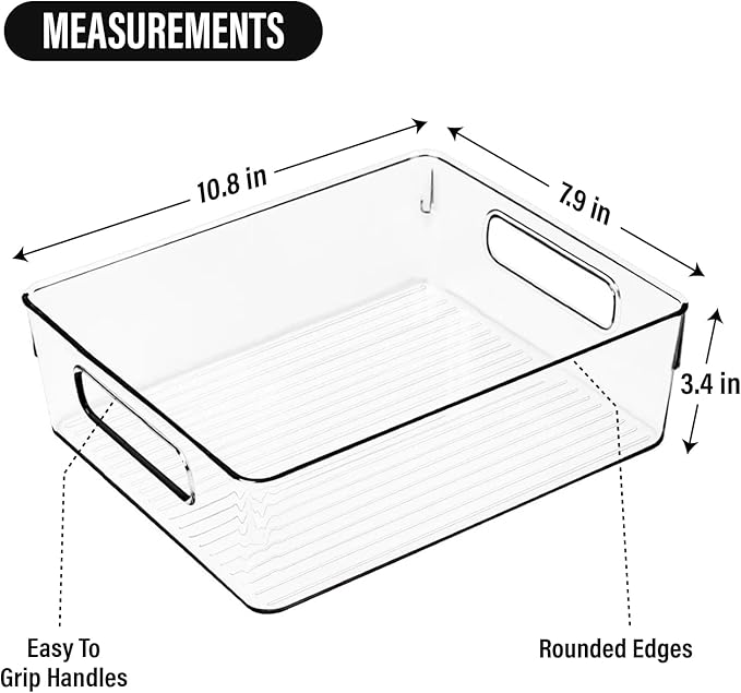 Clear Plastic Storage Bins, Pantry Organizers and Storage or Kitchen