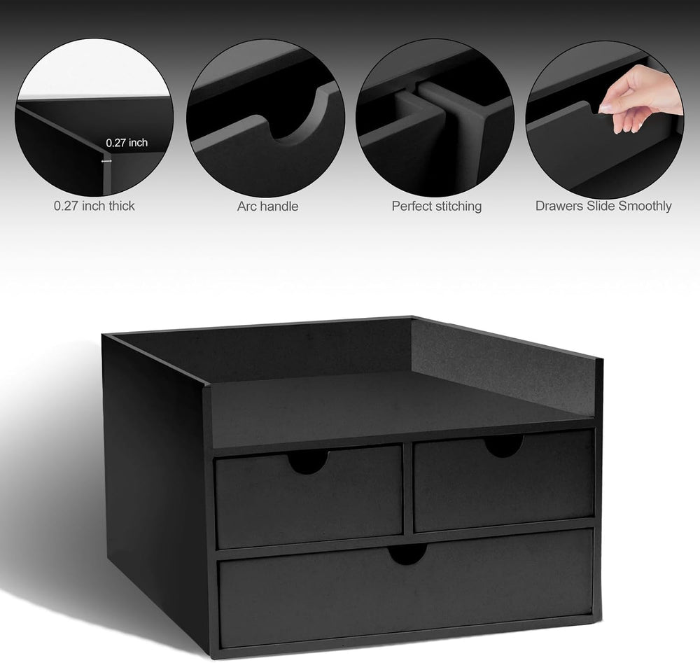 Charmewooden Bamboo Desk Organizer With Drawers Countertop Drawers Counter St...