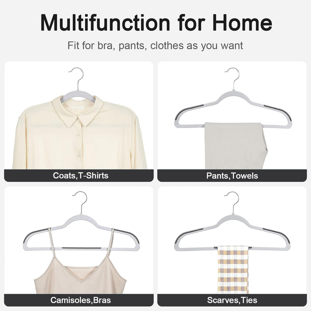 VECELO 50 Pack Clothes Hangers, Non-Slip Plastic Coat Hanger, 360°Swivel Hook...