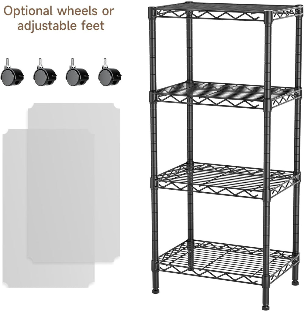 Golpart 4Tier Adjustable Storage Shelves Metal Wire Shelving Standing Shelf
