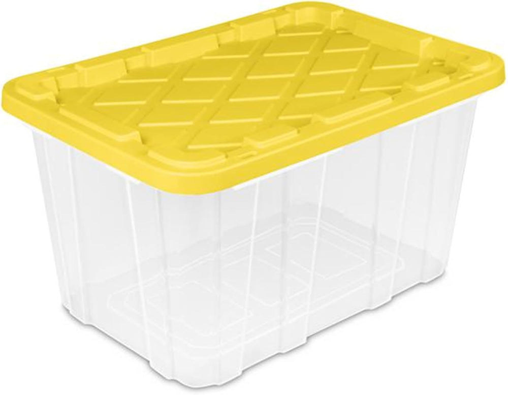 Sterilite Industrial Storage Box with Lids for Garage, 27 Gallon, 4-Pack