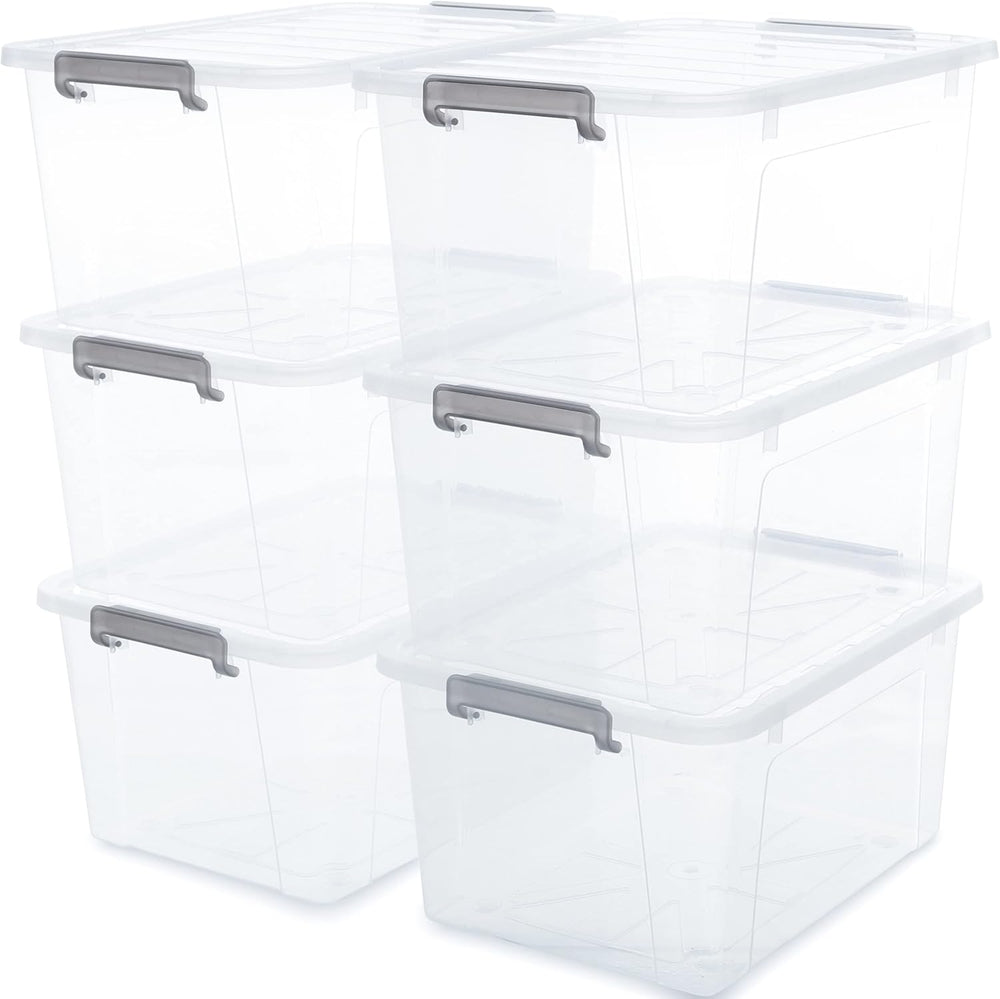 Citylife 6 Packs 44.4 QT Plastic Storage Bins