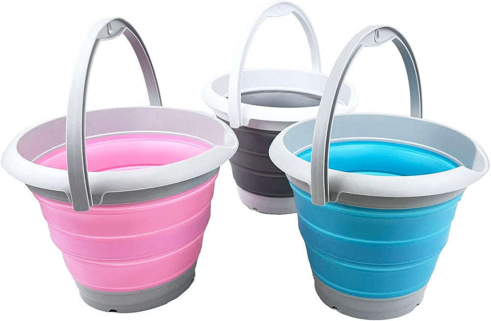 SAMMART 5L (1.32 gallons) Collapsible Plastic Bucket - Foldable Round Tub - P...