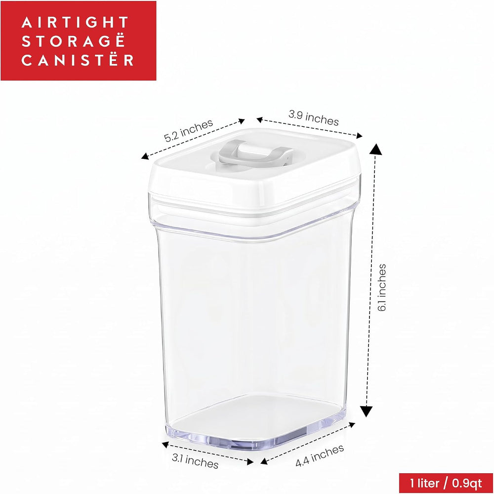 DWËLLZA KITCHEN Airtight Food Storage Containers for Pantry With White Lids 1...