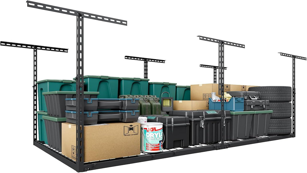 4x8 FT Overhead Garage Storage Rack,750LBS Weight Capacity