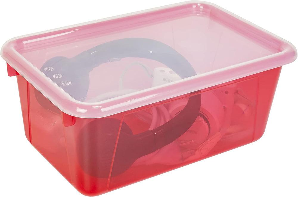 Storex Small Cubby Bins – Plastic Storage Containers for Classroom with Non-S...