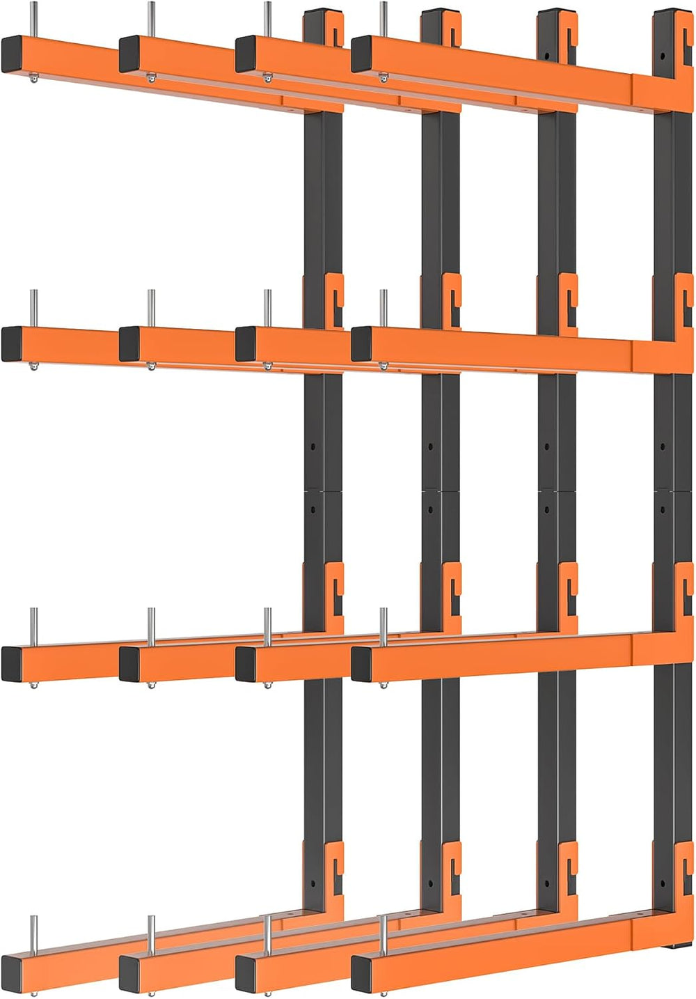 Lumber Storage Rack Wall Mount, Metal 8-Level Wood Storage Rack