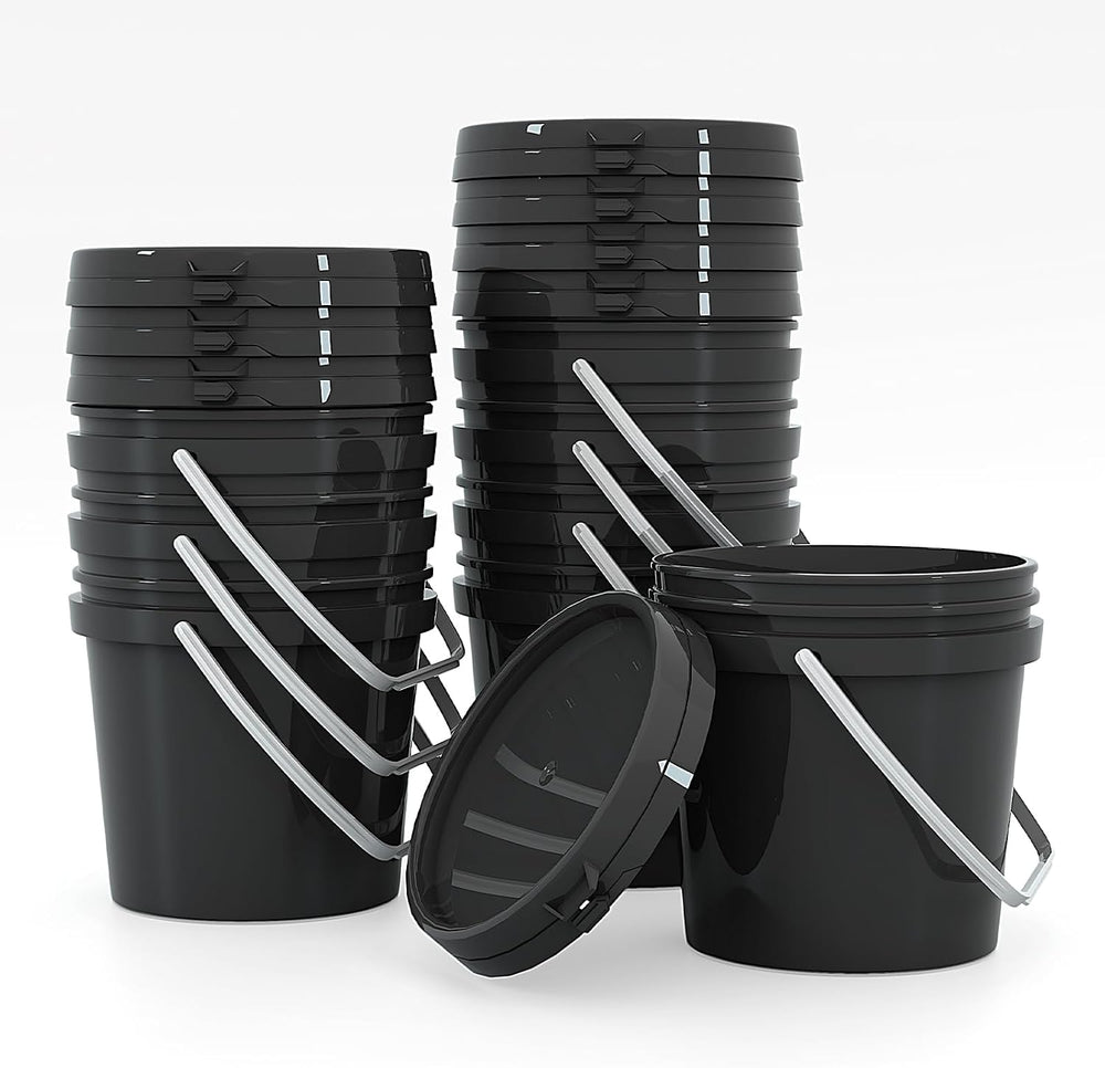 0.8 Gallon Buckets (8-Pack) with Lids - Made of PP Plastic - Multi-Use Pail f...