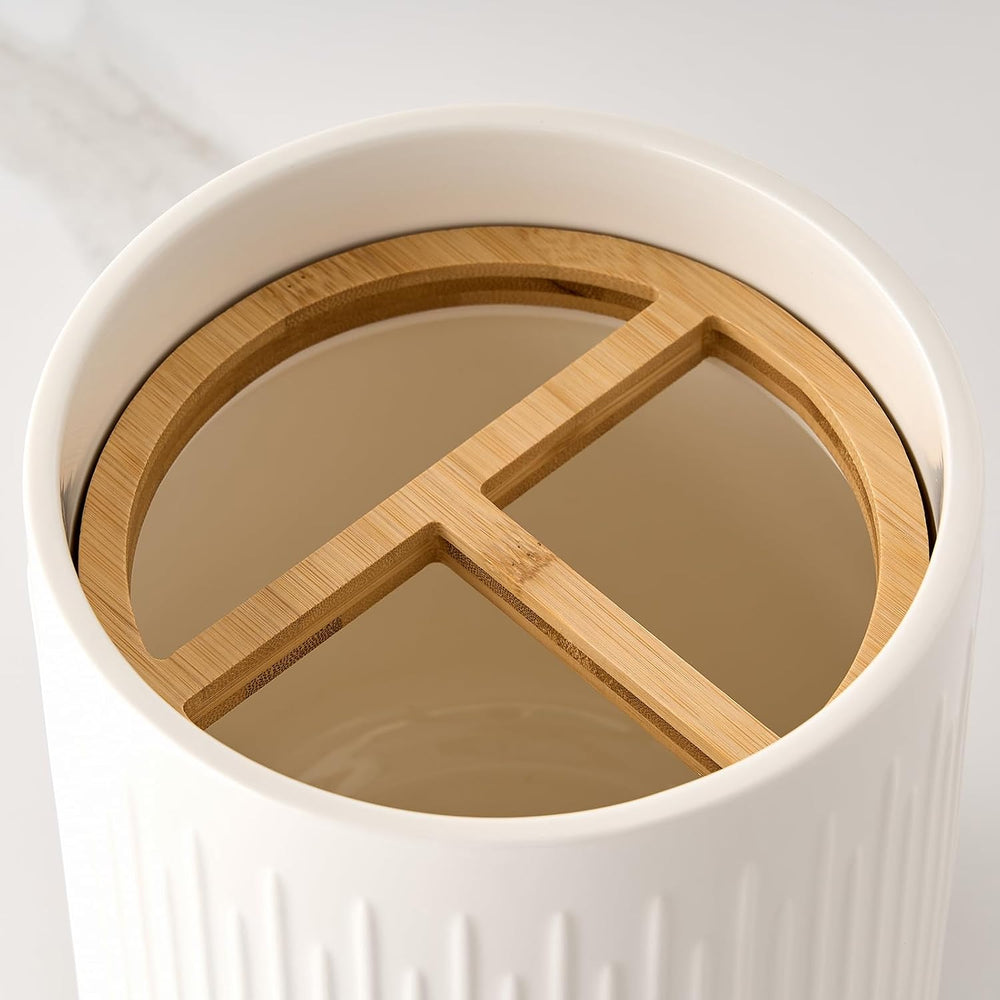 JIEMEI HOME Utensil Holder, 7.2" Large Ceramic Stable Utensil Crock for ...