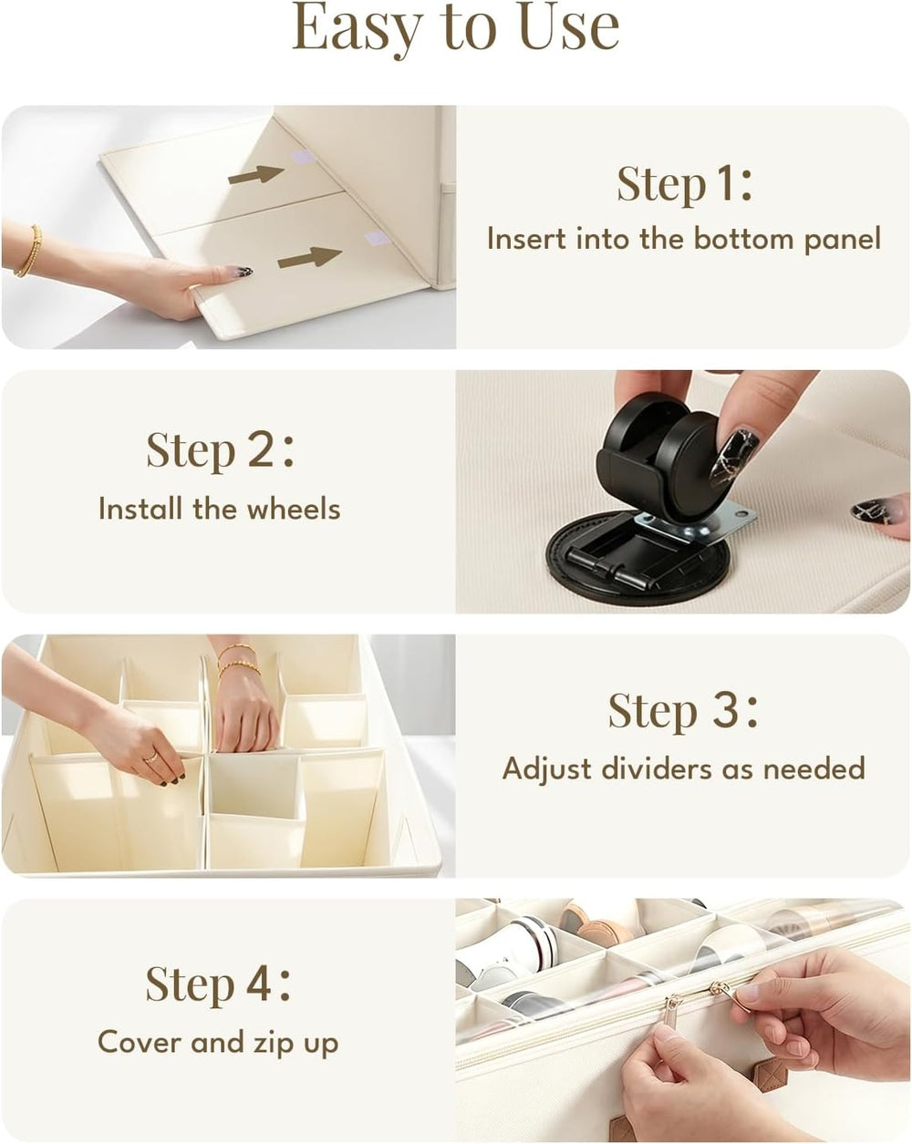 Shoe Organizer for Closet with Wheels - 2 Pack Shoe Storage Box Bin Cubes