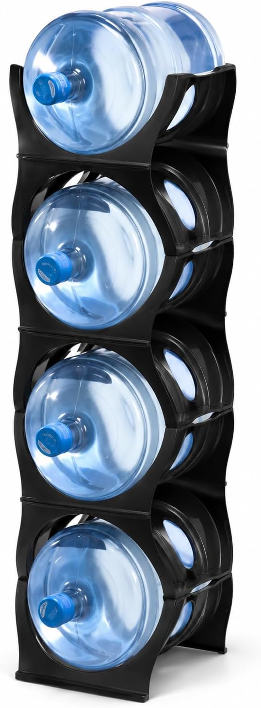 Bariboo Stackable Water Bottle Storage Rack Best Water Jugs 5 Gallon Organize...