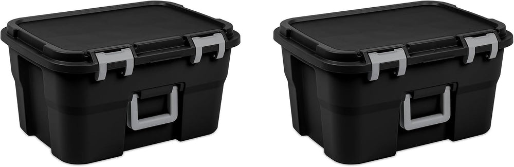Sterilite 2 Pack Footlocker, 14 Gallon Plastic Storage Container with Latchin...