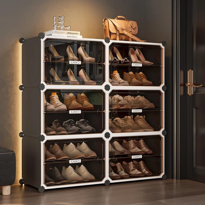 MAGINELS Shoe Rack,Expandable Shoe Cabinet Easy to Assemble. Shoe Storage wit...