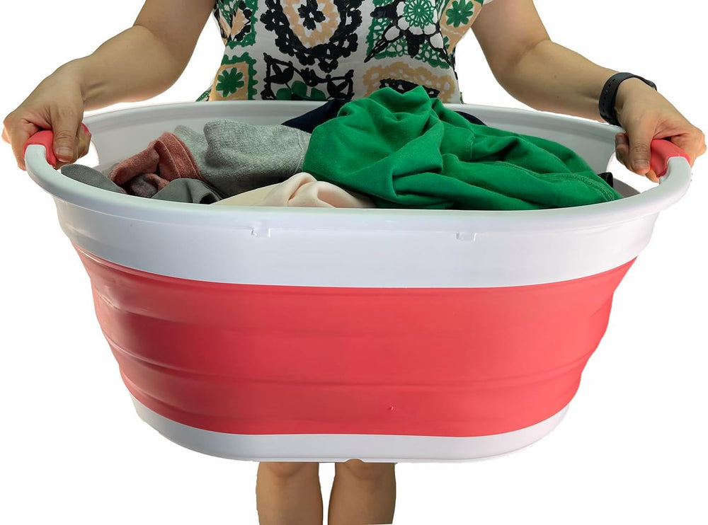 SAMMART 39L (10.3 gallons) Collapsible Plastic Laundry Basket - Foldable Wash...