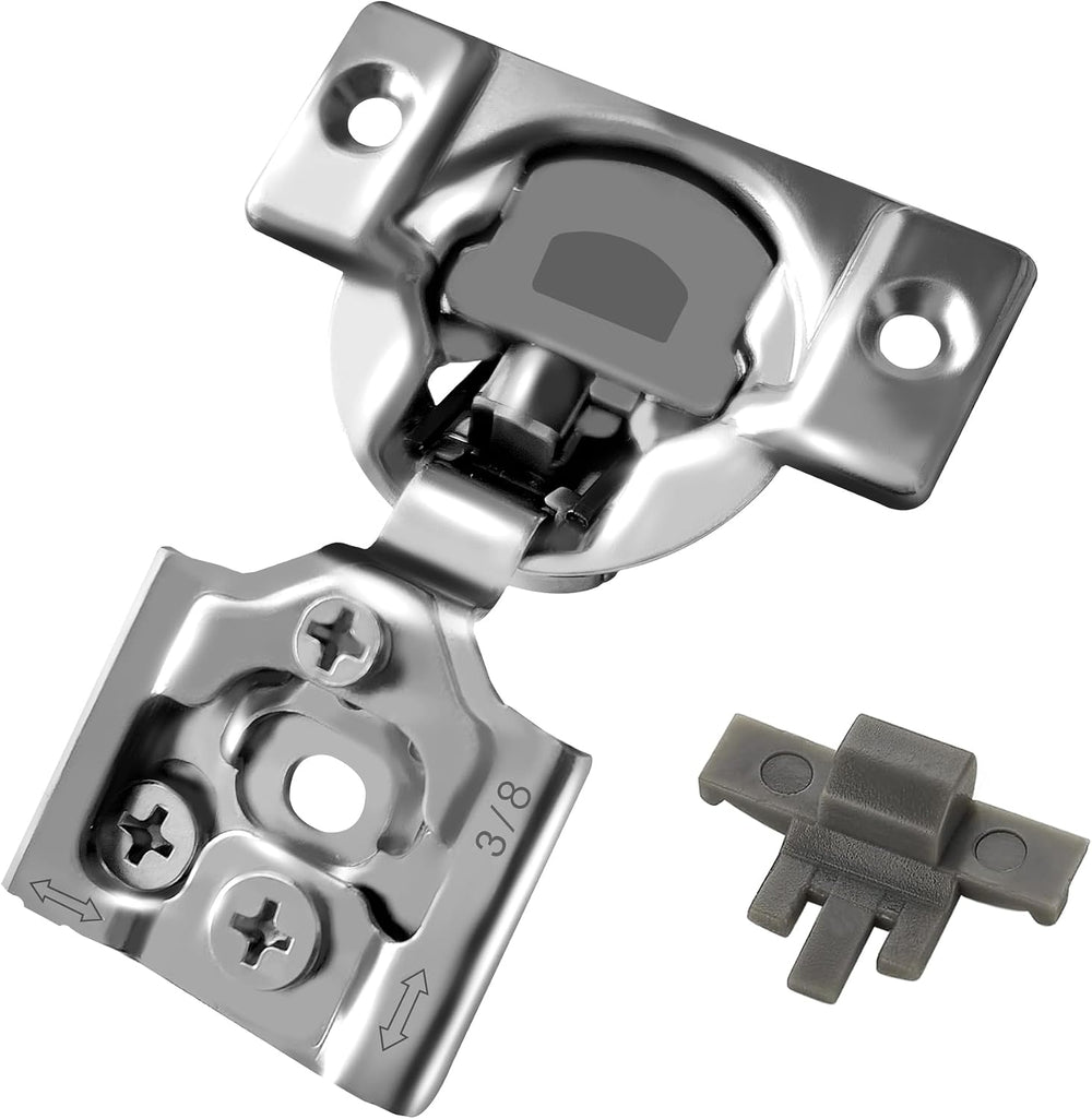 Berta (10 pcs) 3/8" Overlay Cabinet Door Hinges, 90 Degree Restricted Op...