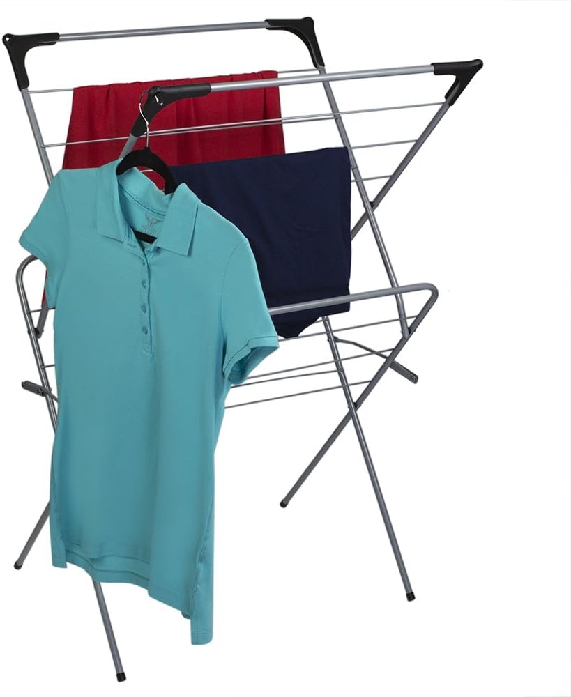 Home Basics 2-Tier Clothes Dryer Drying Rack,Silver