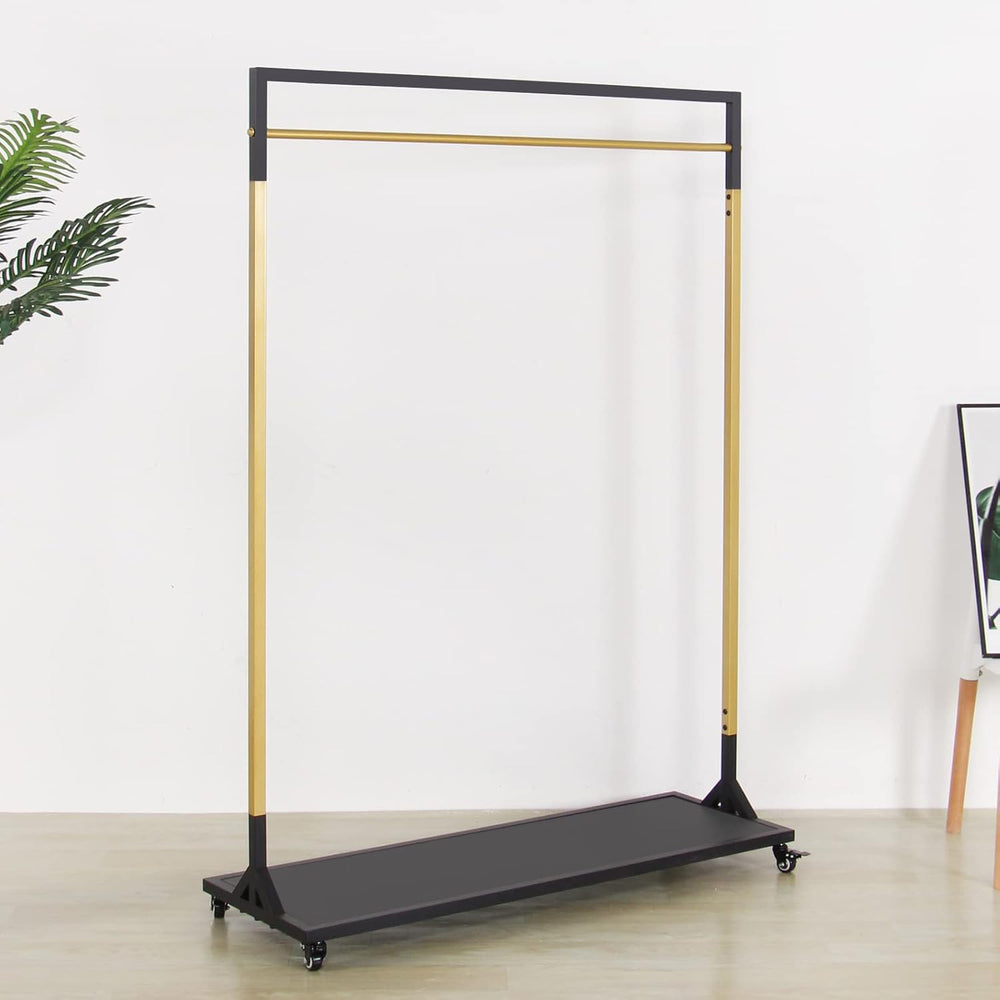 Clothing Racks for Hanging Clothes,Black Gold Design,Heavy Duty Rolling Iron ...