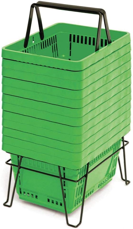 22 Liter Grocery Hand Baskets Green Set of 12, 47862