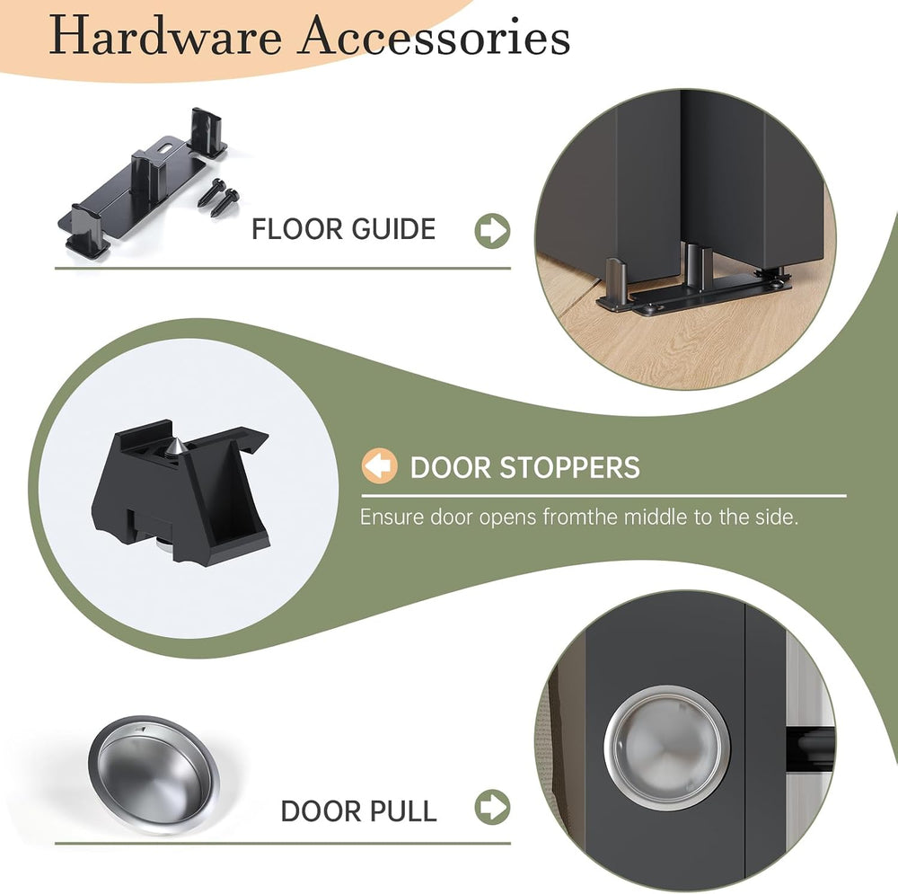 10FT/120in Bypass Double Sliding Pocket Door Hardware Kit,Commercial Grade,Al...