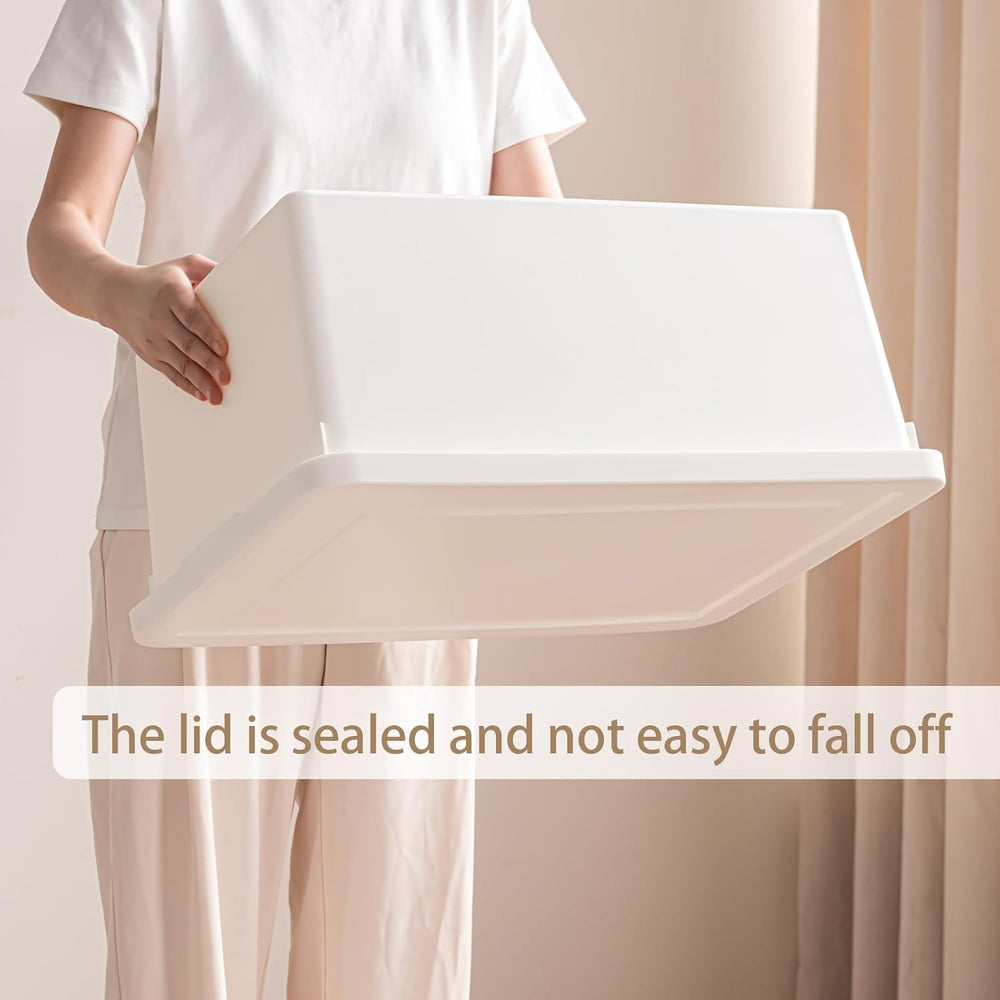 15 Quart Stackable Storage Box with lids, White