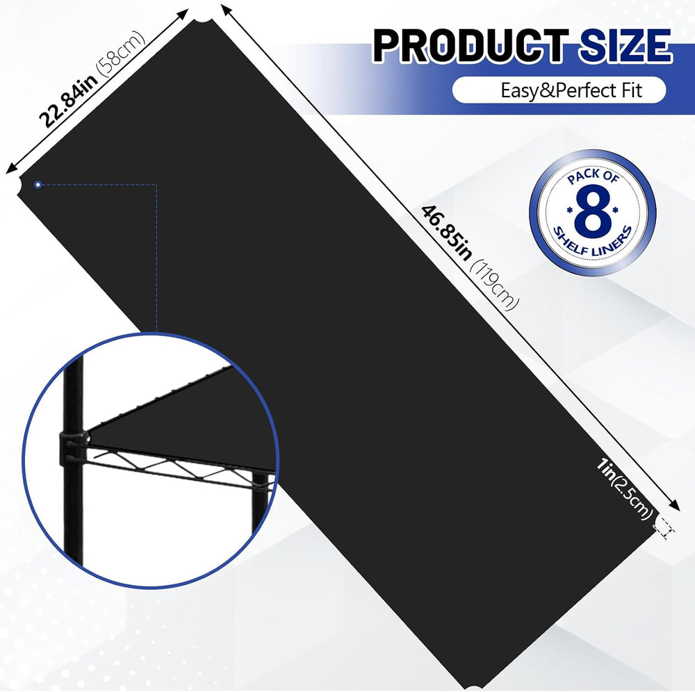 Sliner 8 Pack 24 x 48 Inch Plastic Shelf Liners for Wire Shelving