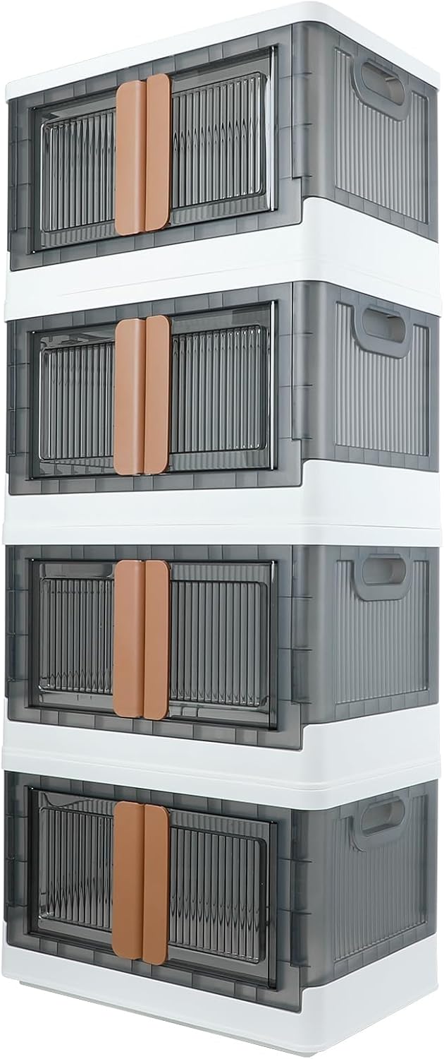 Storage Box, Plastic Cabinet, 8.4 Gallon (32L) Capacity (Each One), 4 Packs, ...