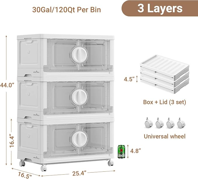 BROVIEW 360Qt Lockable Stackable Storage Bins