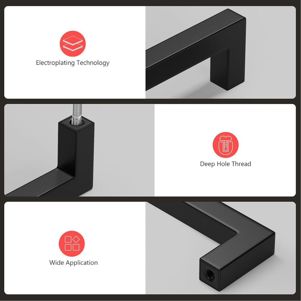 homdiy Black Cabinet Handles 3 Inch Matte Black Cabinet Handles 25 Pack