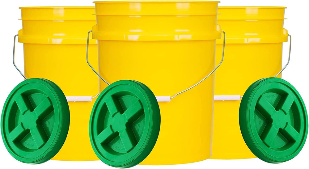 House Naturals 5 Gallon Made in USA Food Grade Plastic Bucket with Screw On A...