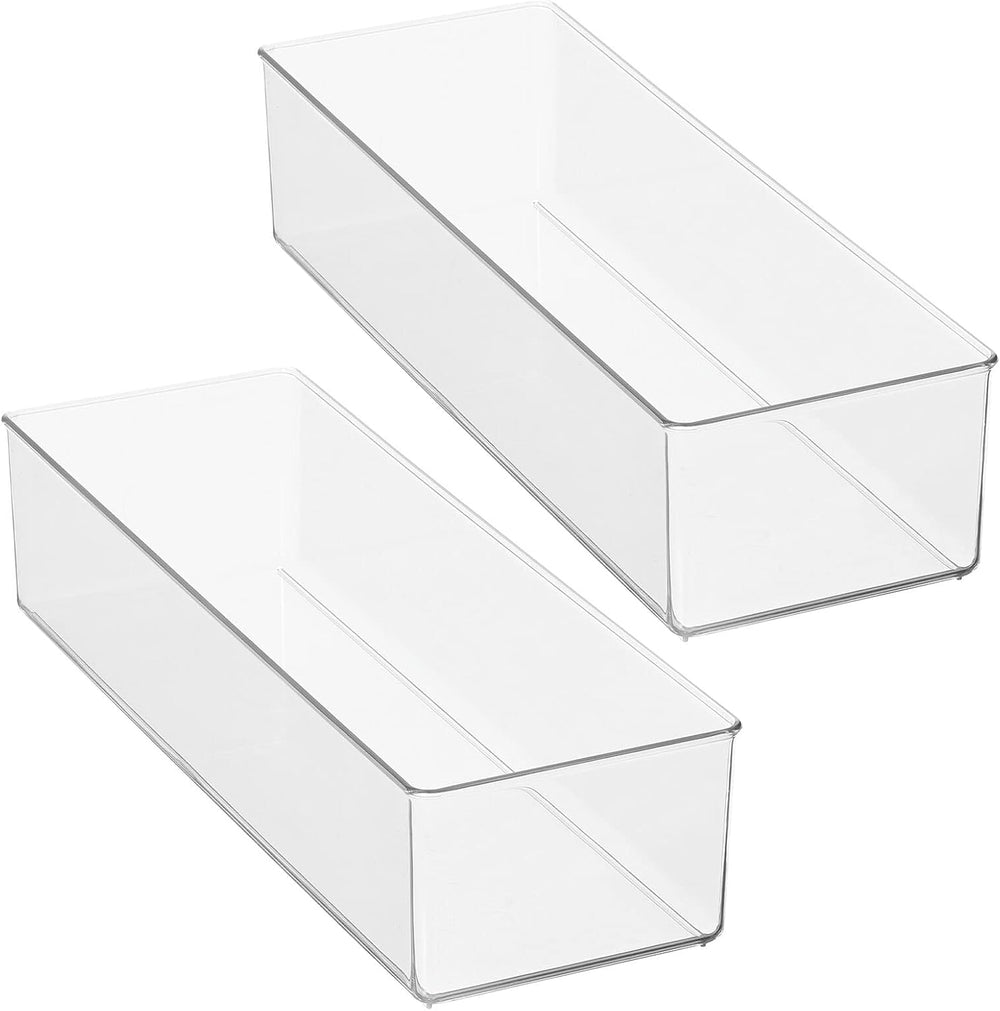 mDesign Plastic Drawer Organizer Box, Long Storage Organizer Bin Container; F...